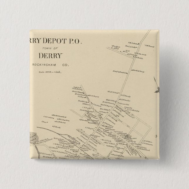 Badge Carré 5 Cm Dépôt de derry PO (Devant)