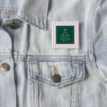 Badge Carré 5 Cm Dernier Swing avant l'alliance Verte célibataire<br><div class="desc">Ajoutez un détail amusant et élégant à votre célébration avec ce bouton personnalisé de tennis pour enterrement de vie de jeune fille vert et rose,  conçu pour se coordonner parfaitement avec un thème de fête de hen rayé vert et blanc.</div>