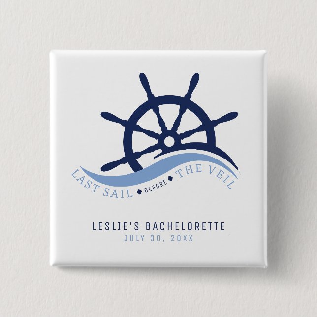 Badge Carré 5 Cm Dernière voile avant le voile de mariée (Devant)