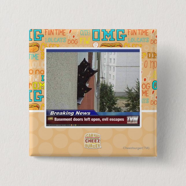 Badge Carré 5 Cm Dernières nouvelles 2 (Devant)