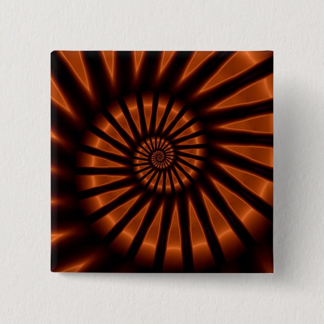 Badge Carré 5 Cm Déroulement psychédélique fin Fractal (Devant)