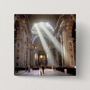 Badge Carré 5 Cm Des faisceaux de lumière solaire se déversent à tr