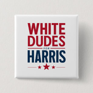 Badge Carré 5 Cm Des Mecs Blancs Pour Harris Election Kamala Harris