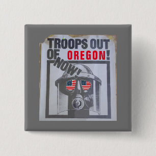 Badge Carré 5 Cm Des Troupes En Oregon Maintenant !