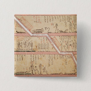 Badge Carré 5 Cm Descente du sarcophage dans la tombe