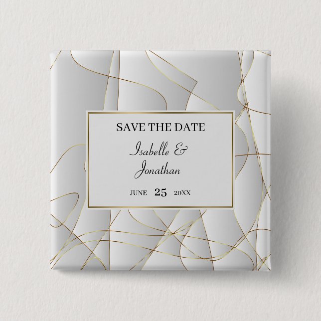 Badge Carré 5 Cm Design Art Déco élégant (Devant)