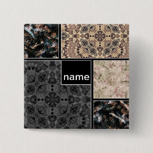 Badge Carré 5 Cm Design créatif pour vos photos texte ornemental sn