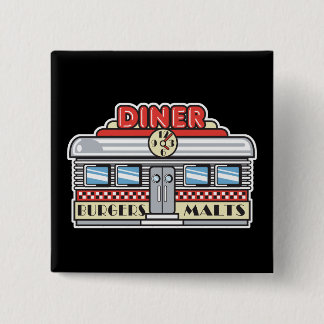 Badge Carré 5 Cm design rétro