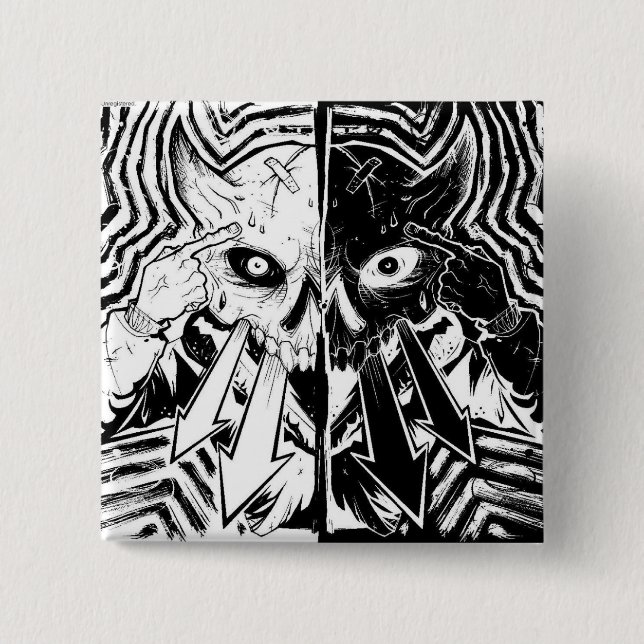 Badge Carré 5 Cm DesktopTelepathy (Devant)