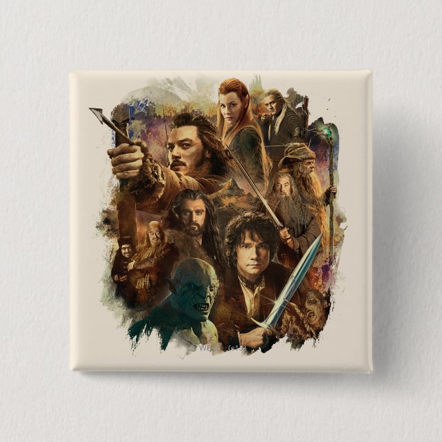 Badge Carré 5 Cm DESOLATION OF SMAUG™ Characters (Devant)