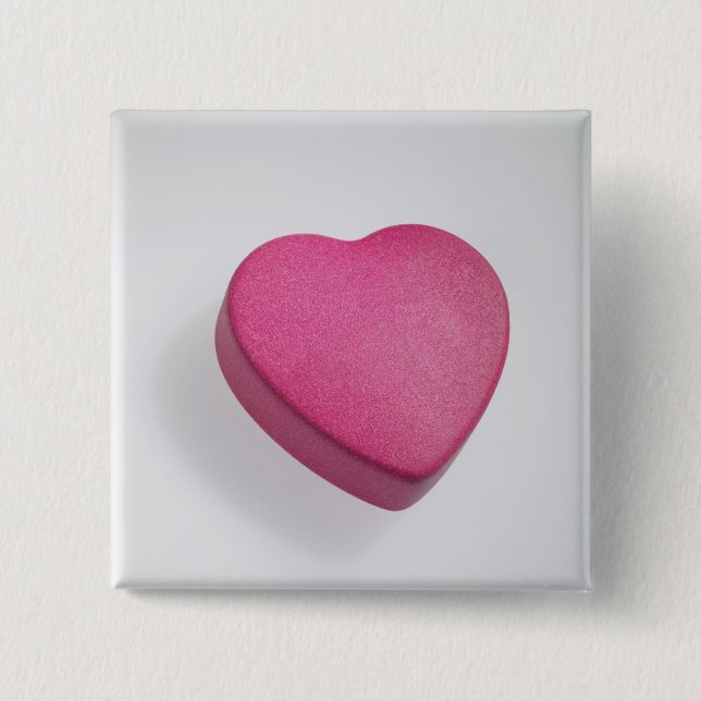 Badge Carré 5 Cm D'essai sucrerie de coeur encore (Devant)