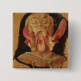 Badge Carré 5 Cm Dessin anatomique de la tête