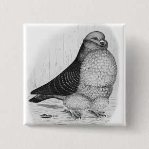 Badge Carré 5 Cm Dessin d'encre de chou chinois