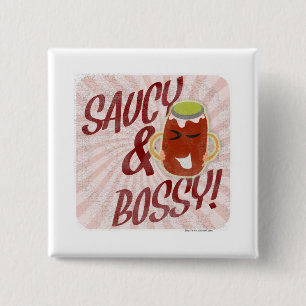 Badge Carré 5 Cm Dessin sur la soupe et le bossy