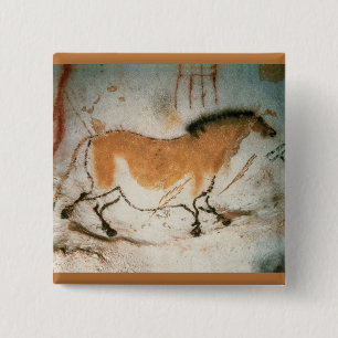 Badge Carré 5 Cm Dessins de grotte Lascaux