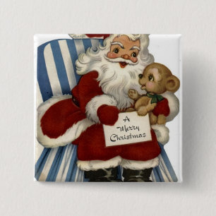 Badge Carré 5 Cm Destin de paix de jouet de vacances de Père Noël d