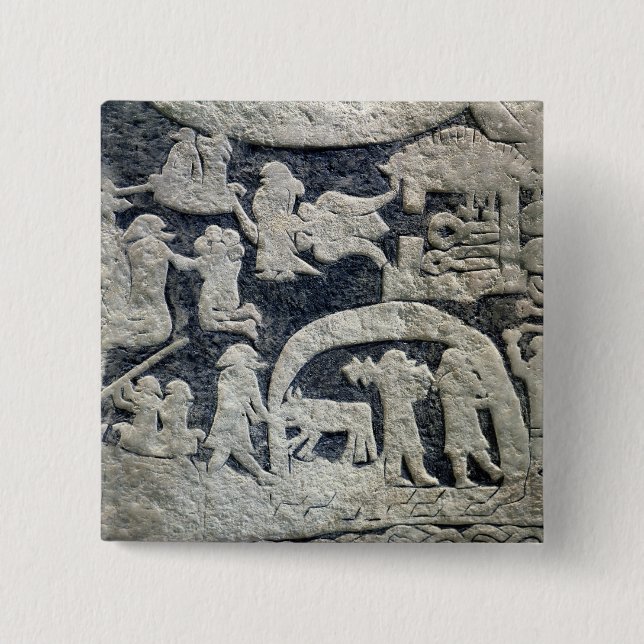 Badge Carré 5 Cm Détail de la légende du Valhöll (Devant)