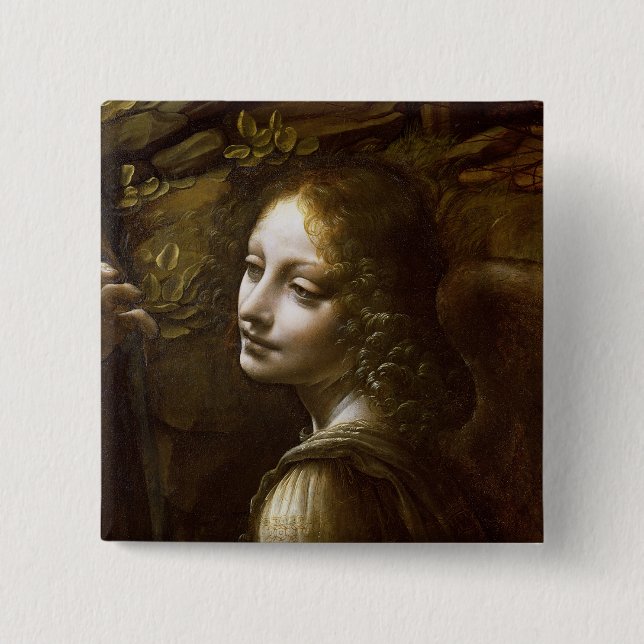 Badge Carré 5 Cm Détail de l'ange, de la Vierge du (Devant)