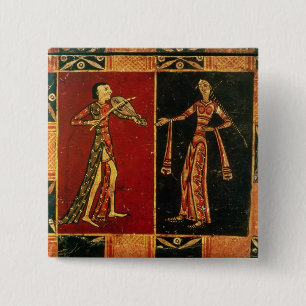 Badge Carré 5 Cm Détail d'un coffre de mariage dépeignant un