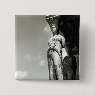 Badge Carré 5 Cm Détail d'une cariatide de l'Erechtheion