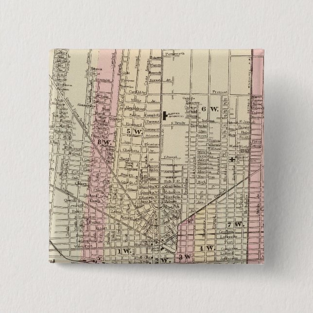 Badge Carré 5 Cm Détroit (Devant)