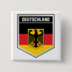 Badge Carré 5 Cm Deutschland/Allemagne - Bouclier indicateur
