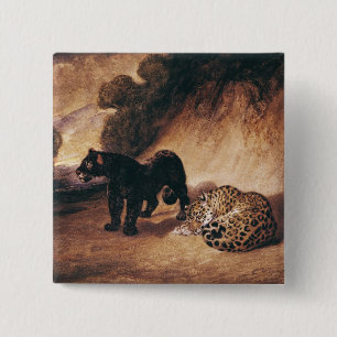 Badge Carré 5 Cm Deux jaguars du Pérou