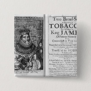 Badge Carré 5 Cm 'Deux par le travers contre le tabac