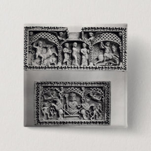 Badge Carré 5 Cm Deux plaques d'un coffre