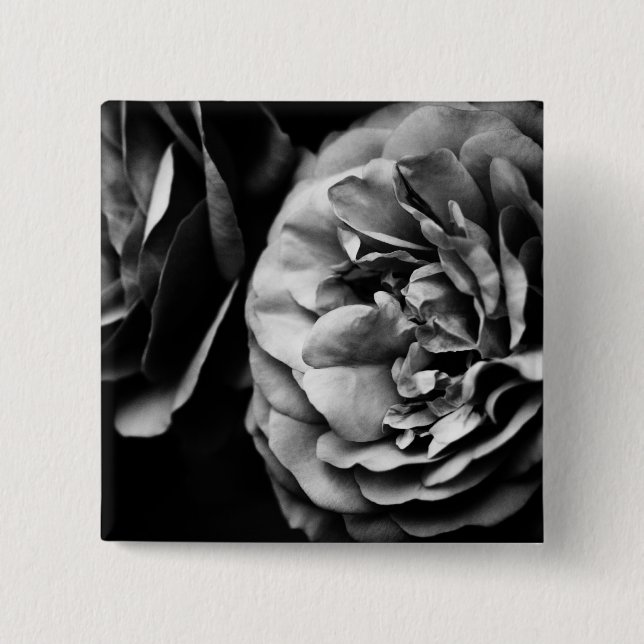 Badge Carré 5 Cm deux roses (Devant)