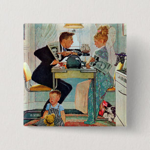 Badge Carré 5 Cm Dewey c. Truman