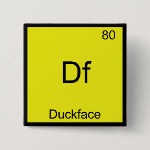 Badge Carré 5 Cm Df - Symbole d'élément de canard visage Mème Drôle