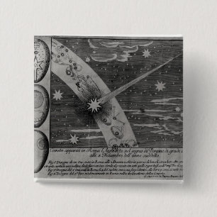 Badge Carré 5 Cm Diagramme astrologique de la comète