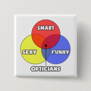 Badge Carré 5 Cm Diagramme de Venn .. Opticiens