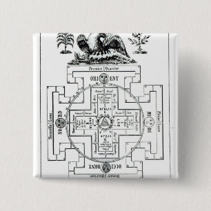 Badge Carré 5 Cm Diagramme mystique de Solomon