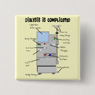 Badge Carré 5 Cm Dialyse Infirmière/Tech Dons Amusants