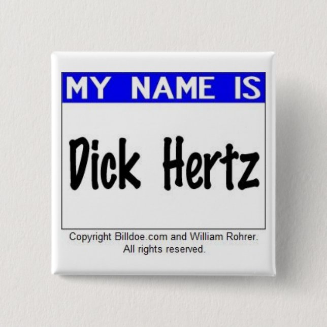 Badge Carré 5 Cm Dick Hertz (Devant)
