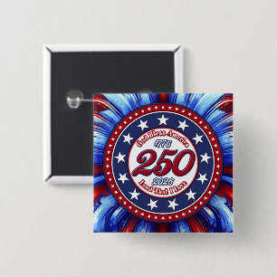 Badge Carré 5 Cm Dieu bénisse l'Amérique Terre que j'aime Graphique