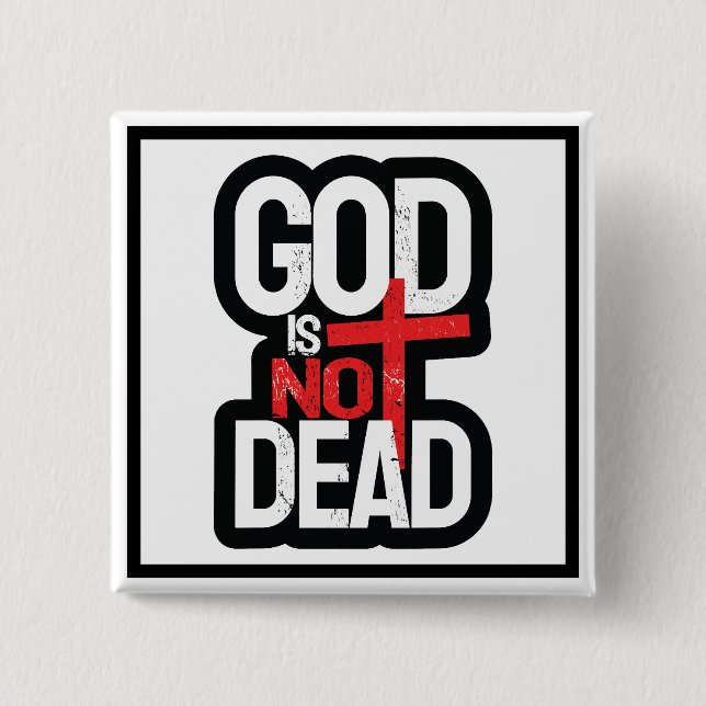 Badge Carré 5 Cm Dieu n'est pas mort (Devant)