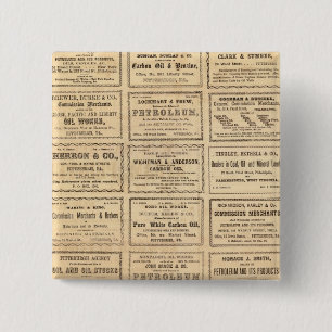 Badge Carré 5 Cm Différentes publicités pour le pétrole