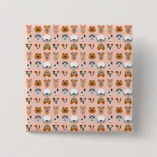 Badge Carré 5 Cm Diggity Do Chien (Devant)