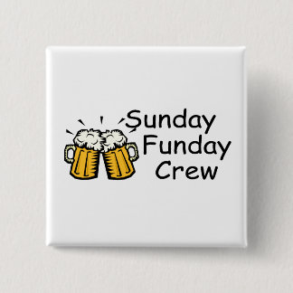 Badge Carré 5 Cm Dimanche Équipage du jour férié (bière)