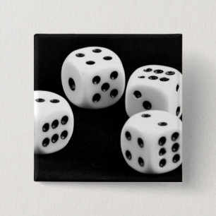 Badge Carré 5 Cm Dîners Noir Et Blanc