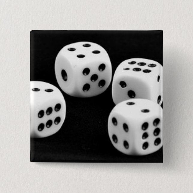 Badge Carré 5 Cm Dîners Noir Et Blanc (Devant)