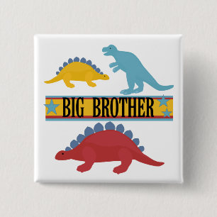 Badge Carré 5 Cm Dinosaur Big Brother