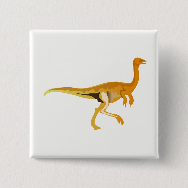Badge Carré 5 Cm Dinosaure (Devant)