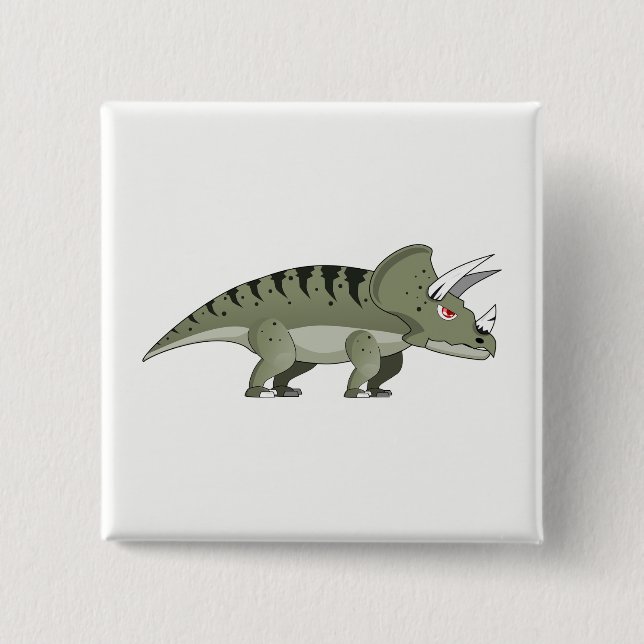 Badge Carré 5 Cm Dinosaure (Devant)