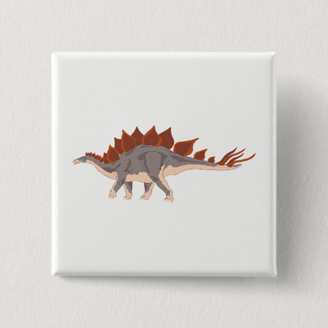 Badge Carré 5 Cm Dinosaure (Devant)