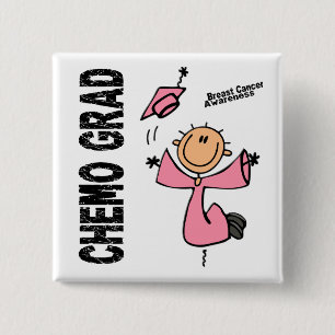Badge Carré 5 Cm DIPLÔMÉ 1 de CHIMIO de cancer du sein