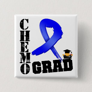 Badge Carré 5 Cm Diplômé de chimio de cancer du colon